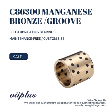 C86300 Manganese Bronze Bushings Metric Graphite Plugged Sleeve | 20 mm ID x 20 mm OD x 30 mm Long