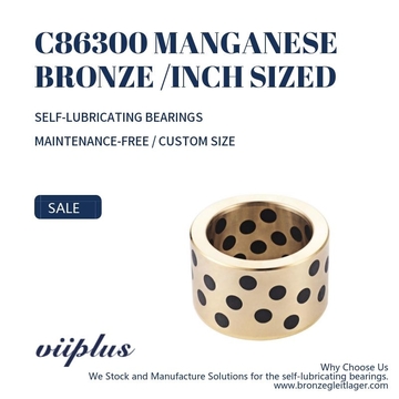 C86300 Manganese Bronze Bushings Inch Sized Graphite Plugged Sleeve | 1” ID x 1-3/8” OD x 1” Long