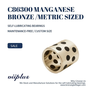 C86300 Manganese Bronze Bushings Metric Graphite Plugged Sleeve | 12 mm ID x 18 mm OD x 25 mm Long