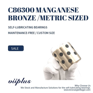 C86300 Manganese Bronze Bushings Metric Graphite Plugged Sleeve | 40 mm ID x 50 mm OD x 20 mm Long 